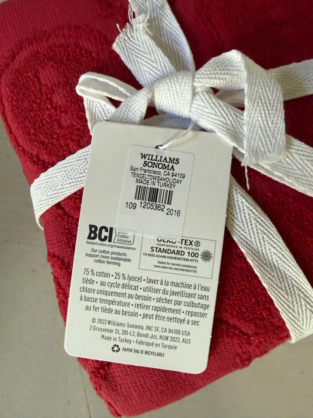 NWT Williams Sonoma Set of 4 Holiday Kitchen Towels 🎄🎄🎄